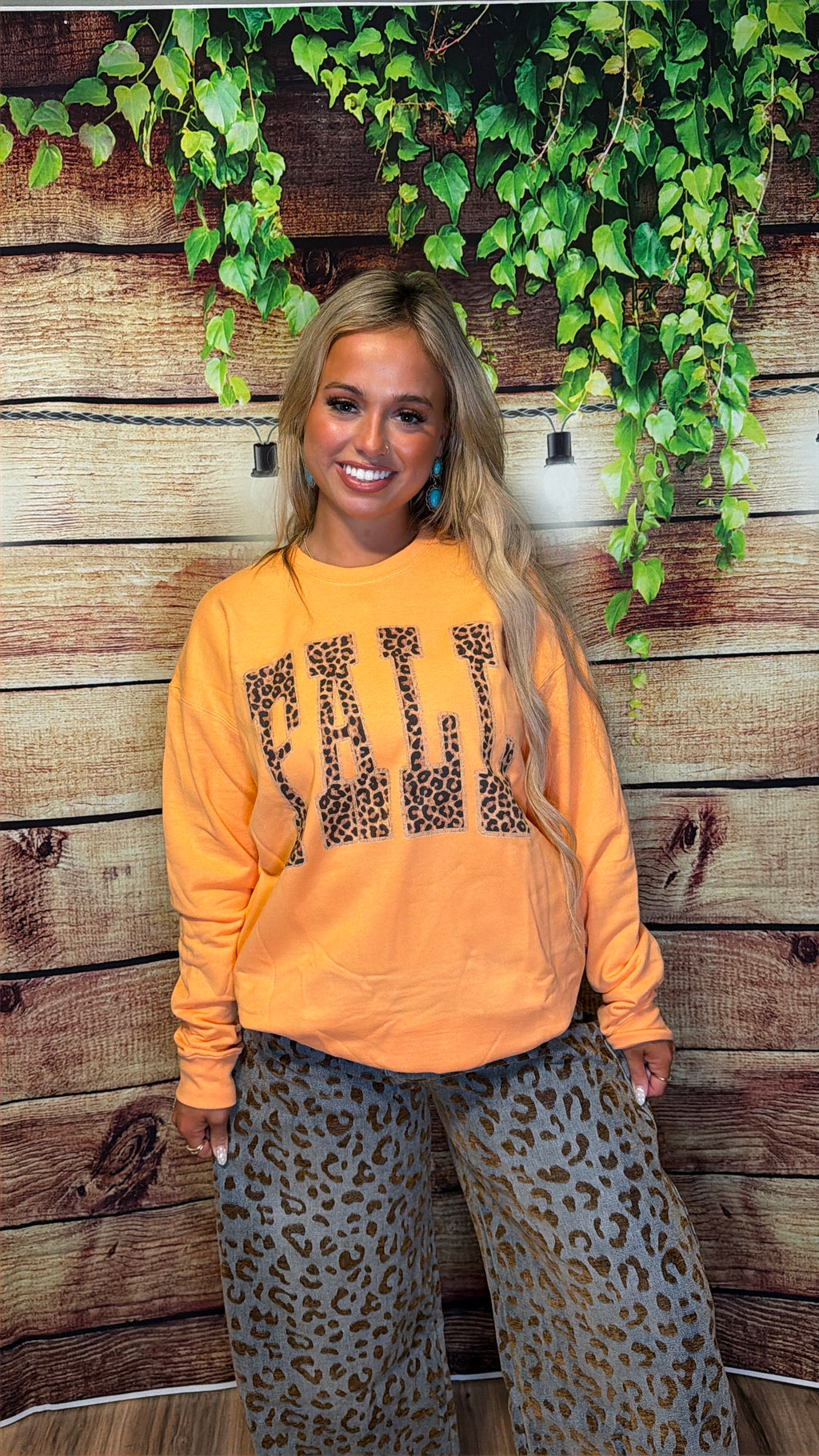 Leopard FALL Graphic Sweatshirt