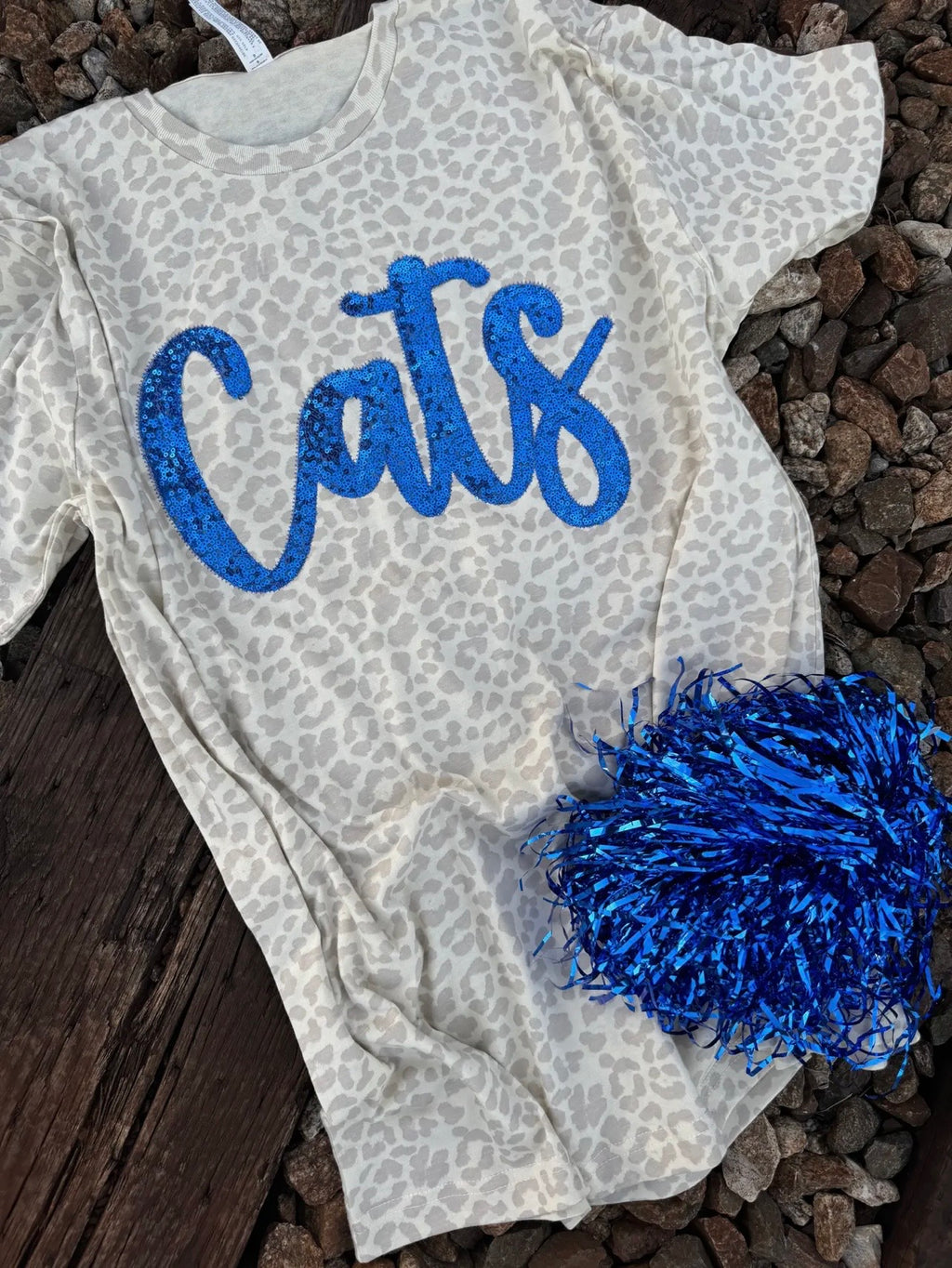 Kentucky Cats Sequin Leopard Tee