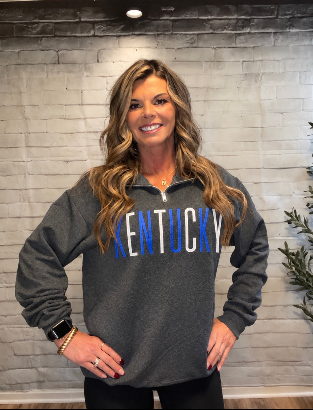 Embroidered Kentucky Quarter-Zip Sweatshirt