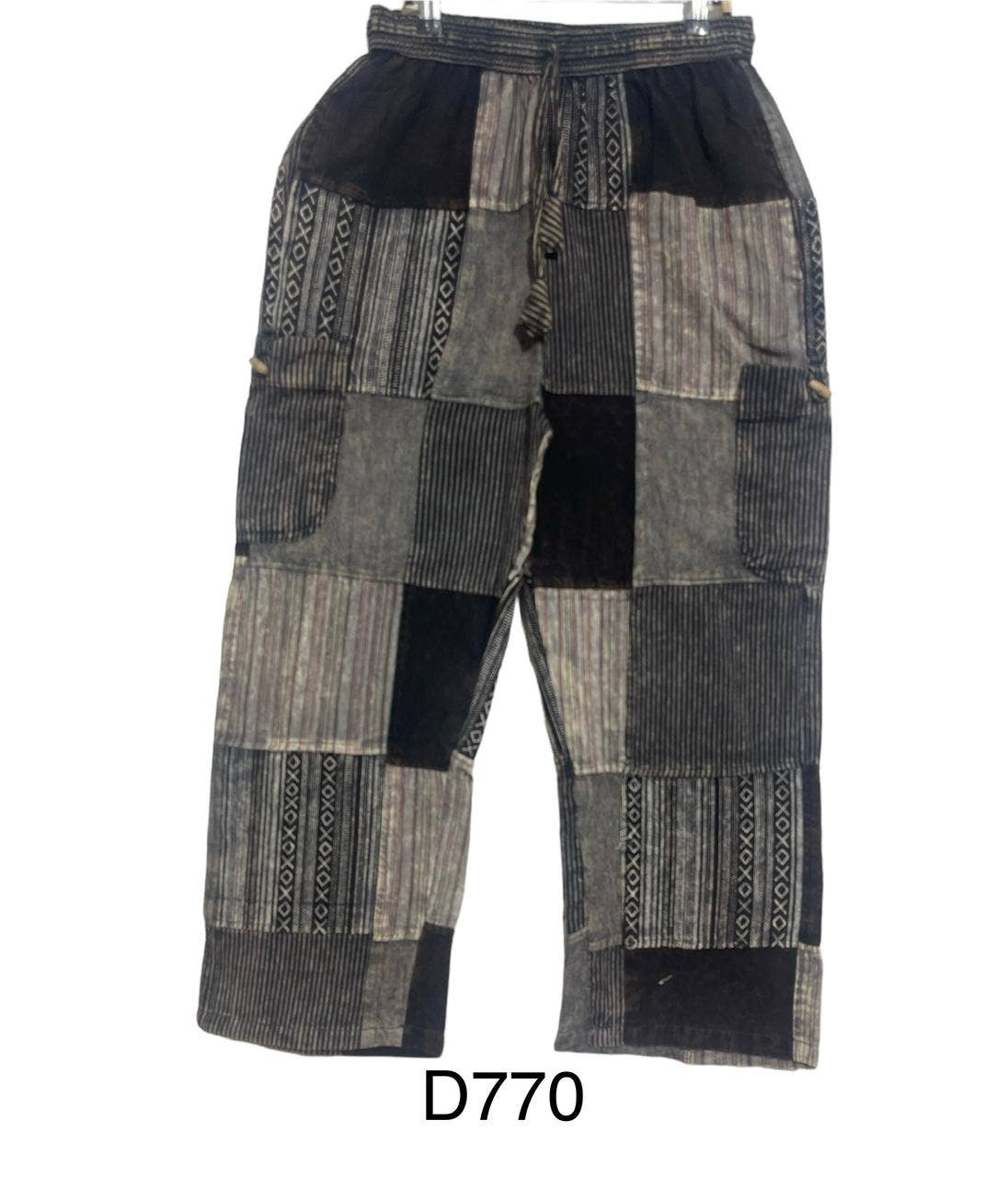 Cotton Stonewash Patchwork Black & White Pant