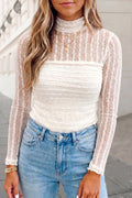 The Everly Lace Mock Neck Top