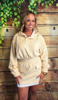 WOMEN'S LONG SLEEVE BUTTON UP ELASTIC WAIST HOODED DRESS