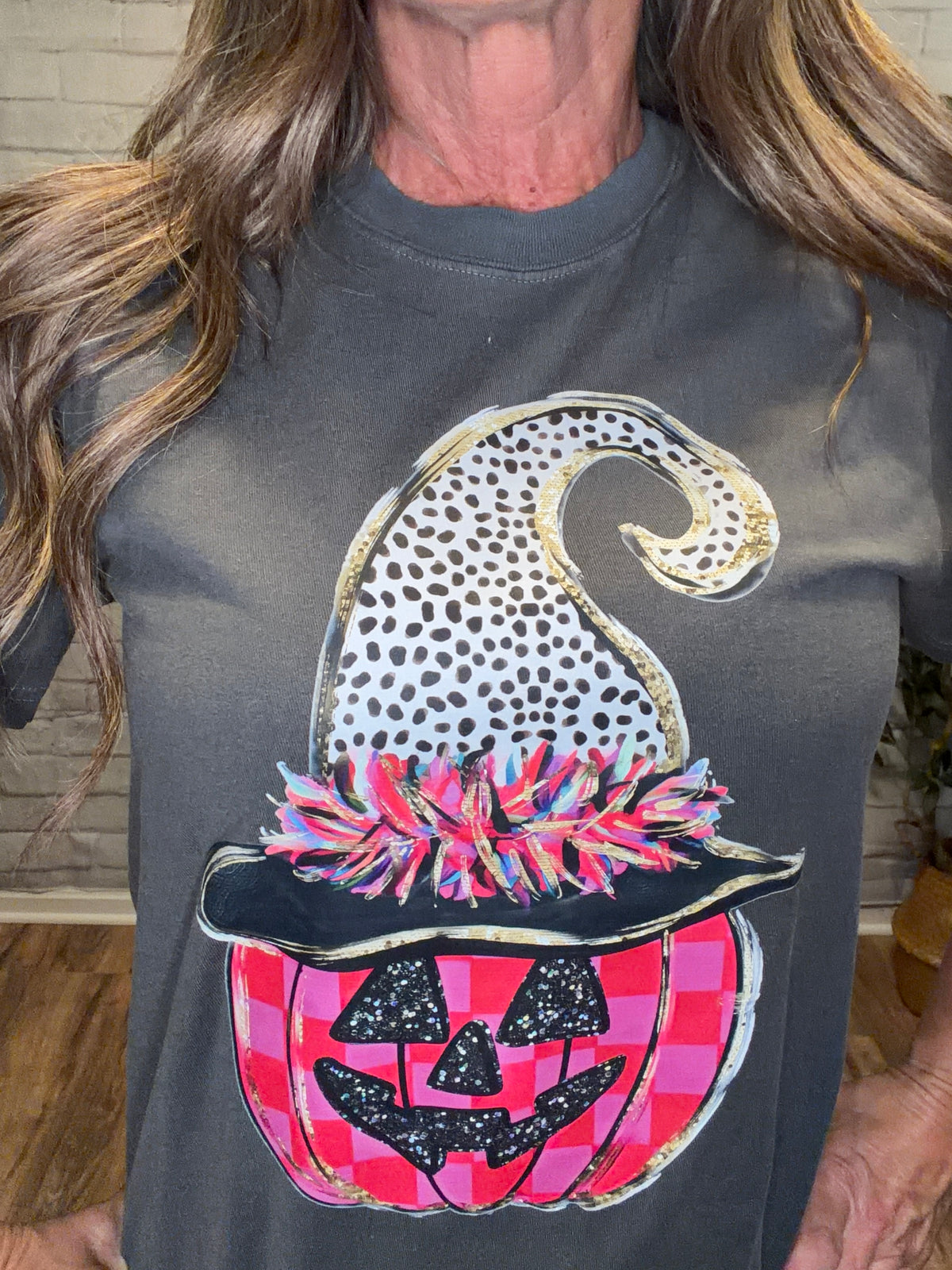 Preppy Polka Dot Pumpkin Tee