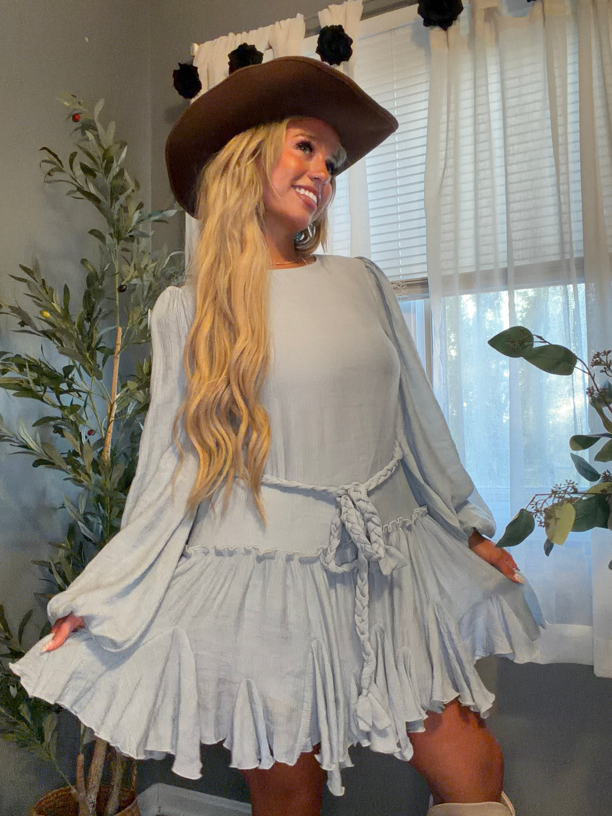 Blue Belle Tiered Mini Dress
