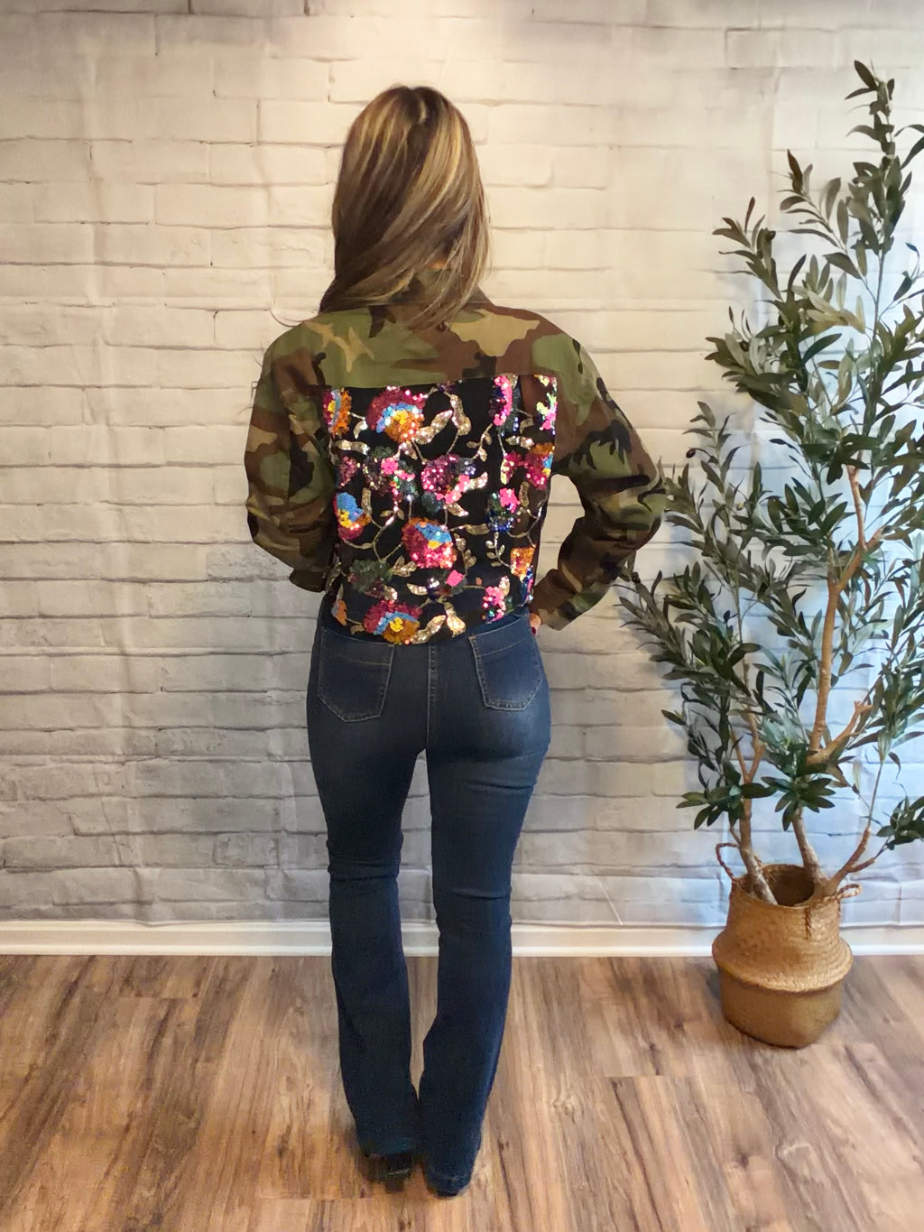 Camo & Wildflower Sequin Jacket