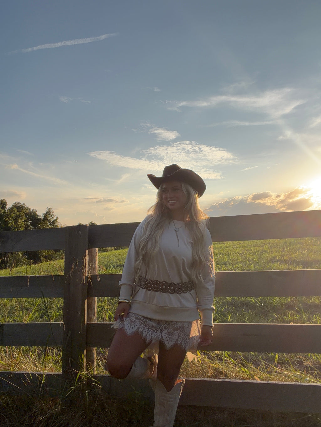Lace Hem Oversized Tunic Dress