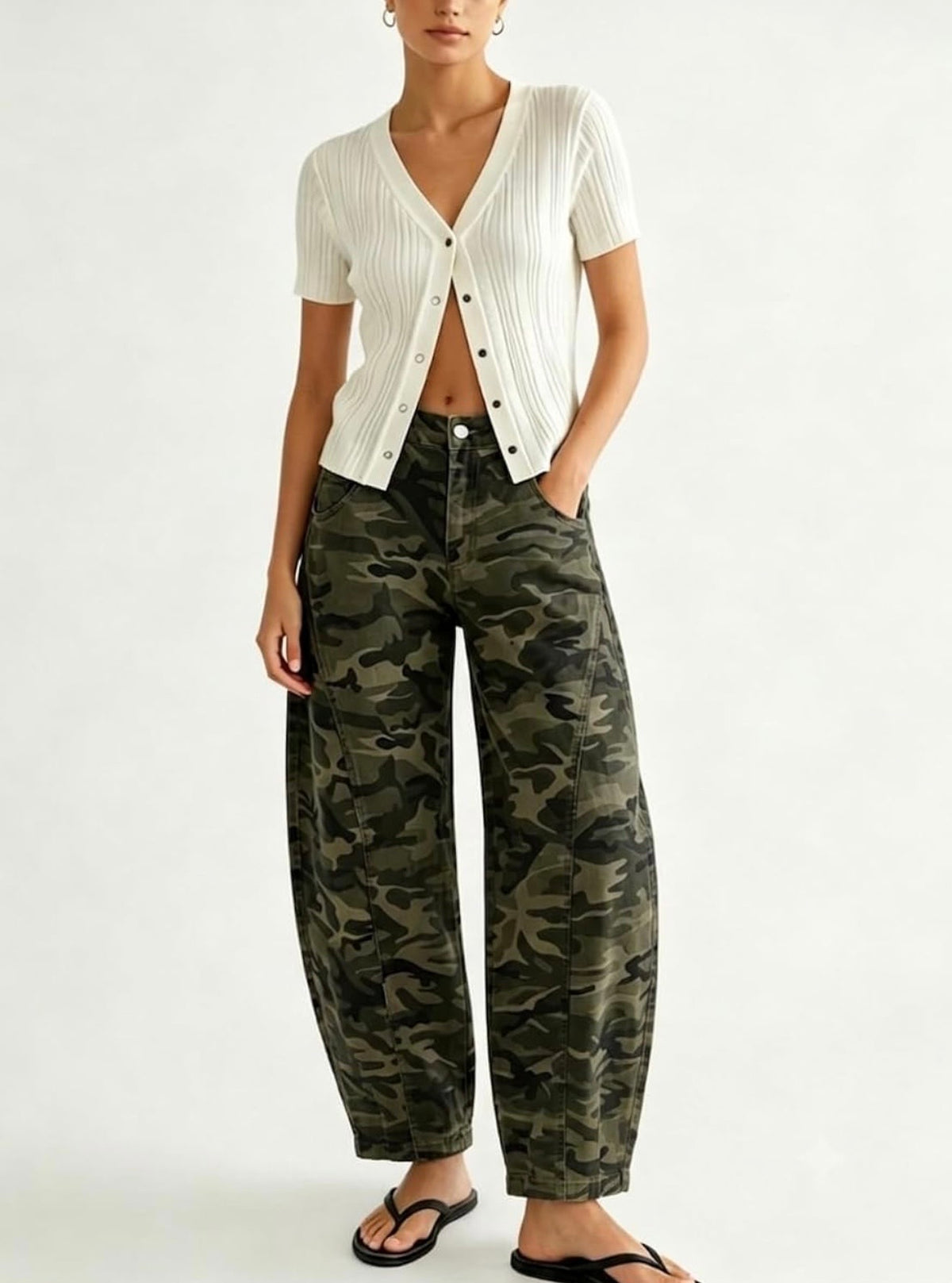 PRE-ORDER | Y2K Camo Barrel Leg Jeans