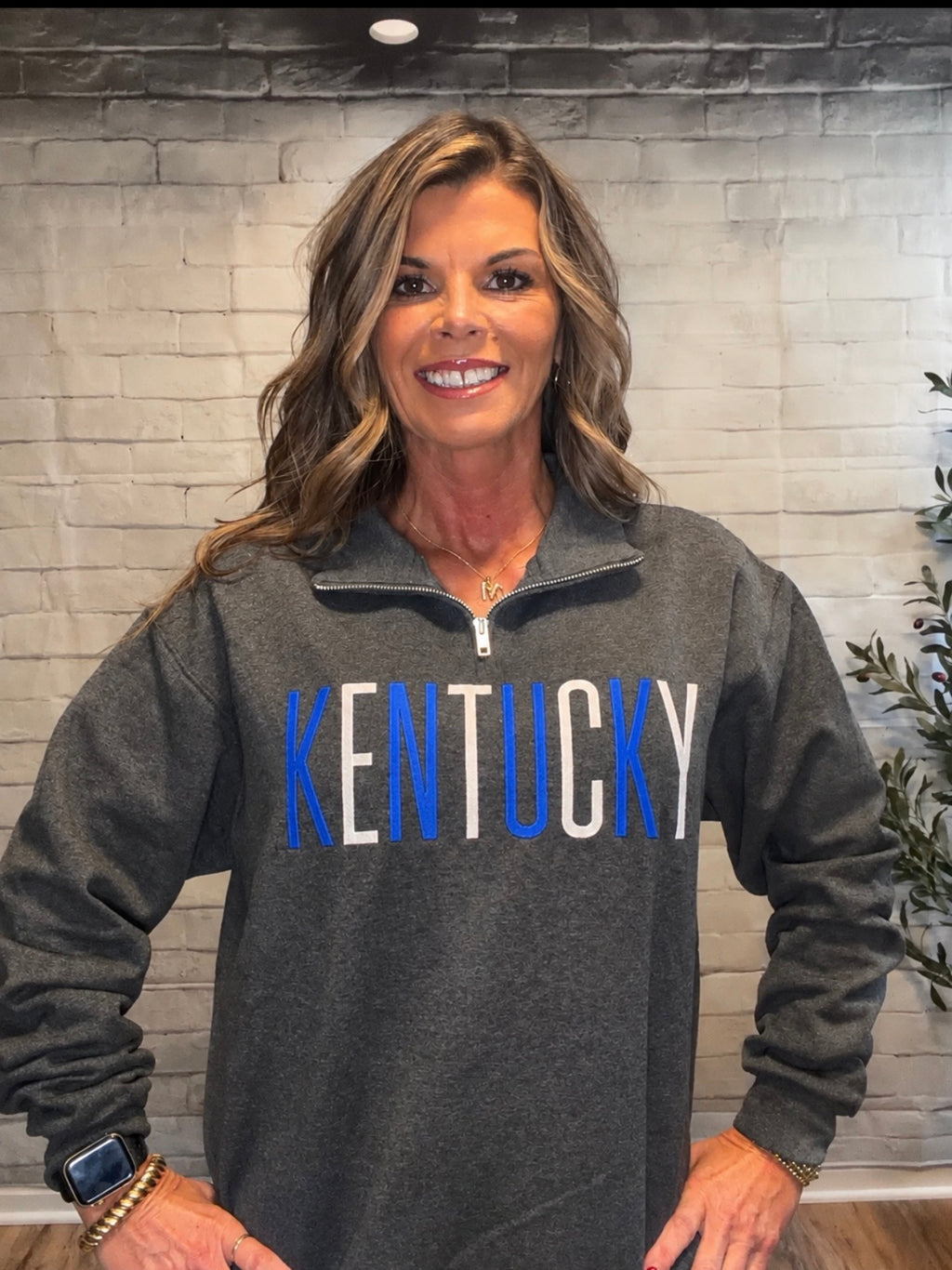 Embroidered Kentucky Quarter-Zip Sweatshirt
