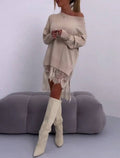 Lace Hem Oversized Tunic Dress